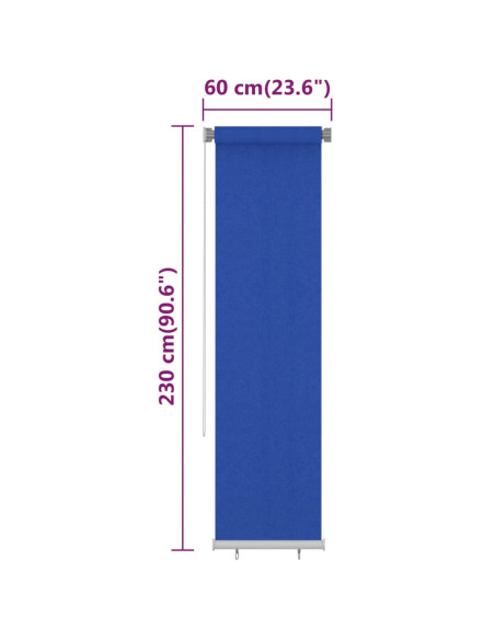 Tenda a Rullo per Esterni 60x230 cm Blu HDPE