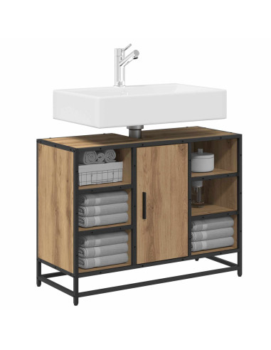 Mobile da Bagno con porta Rovere artigianale 80 x 33 x 60 cm