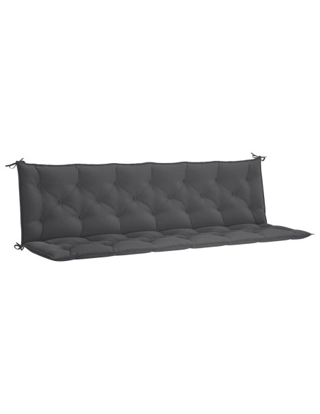 Cuscino per Panca Antracite 200x(50+50)x7 cm in Tessuto Oxford