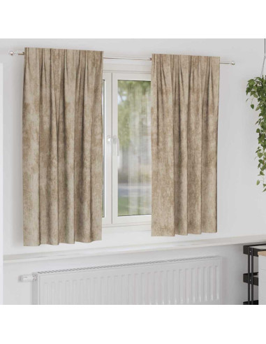Tende in Velluto con tende 2 pcs Champagne 175 x 140 cm Velluto