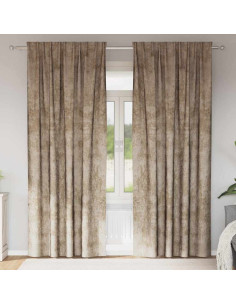 Tende in Velluto con tende 2 pcs Champagne 225 x 140 cm Velluto