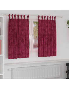 Tende in Velluto 2 pcs Rosso Vino 140 x 140 cm Velluto