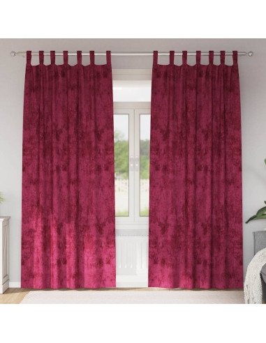 Tende in Velluto 2 pcs Rosso vino 245 x 140 cm Velluto