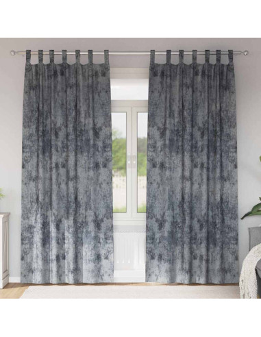 Tende in Velluto 2 pcs Grigio Argento 245 x 140 cm Velluto
