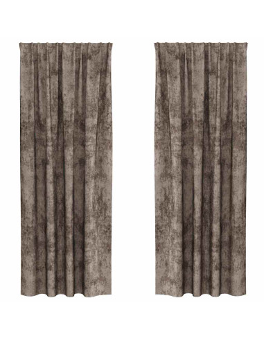 Tende in Velluto 2 pcs Cappuccino 260 x 140 cm Velluto