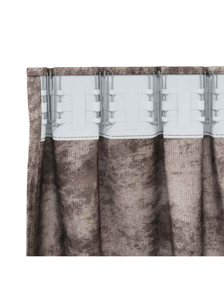 Tende in Velluto 2 pcs Cappuccino 260 x 140 cm Velluto