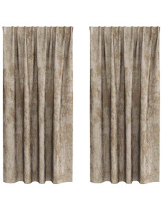 Tende in Velluto con tende 2 pcs Champagne 175 x 140 cm Velluto 2