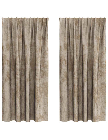 Tende in Velluto con tende 2 pcs Champagne 175 x 140 cm Velluto