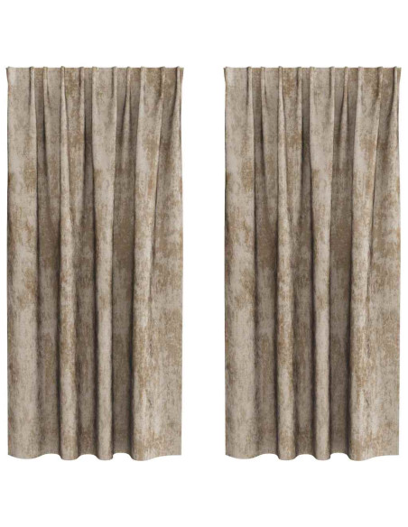 Tende in Velluto con tende 2 pcs Champagne 175 x 140 cm Velluto
