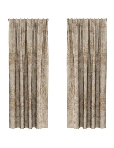 Tende in Velluto con tende 2 pcs Champagne 225 x 140 cm Velluto