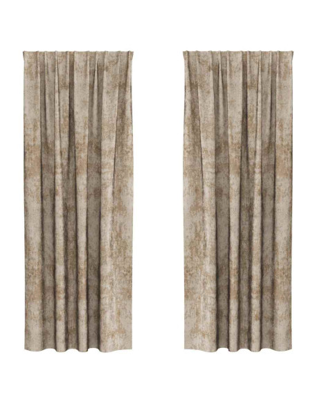 Tende in Velluto con tende 2 pcs Champagne 245 x 140 cm Velluto