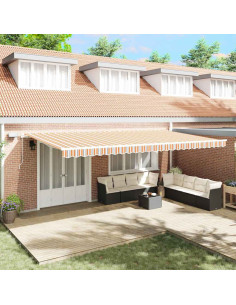Tenda retrattile Multicolore 600 × 350 cm Tessuto e Alluminio