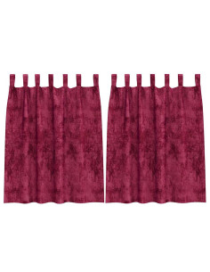 Tende in Velluto 2 pcs Rosso Vino 140 x 140 cm Velluto 2