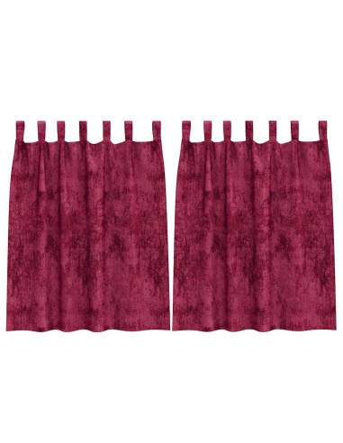 Tende in Velluto 2 pcs Rosso Vino 140 x 140 cm Velluto