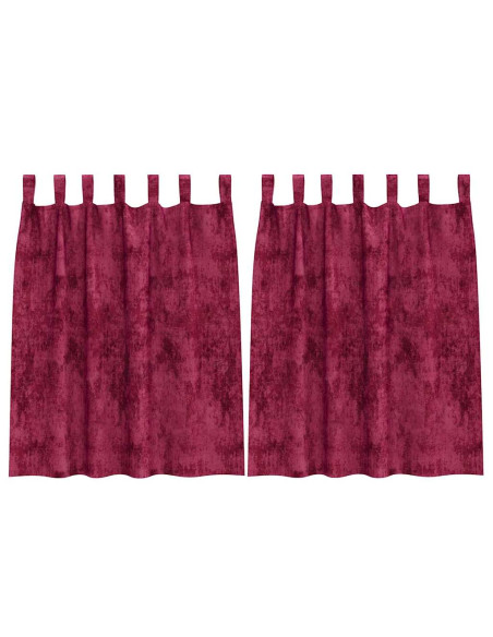 Tende in Velluto 2 pcs Rosso Vino 140 x 140 cm Velluto