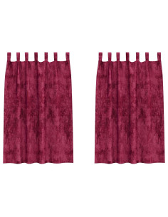 Tende in Velluto 2 pcs Rosso vino 175 x 140 cm Velluto 2