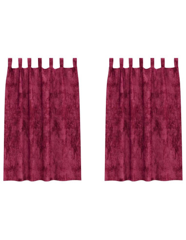 Tende in Velluto 2 pcs Rosso vino 175 x 140 cm Velluto