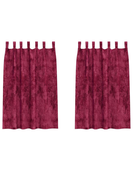 Tende in Velluto 2 pcs Rosso vino 175 x 140 cm Velluto