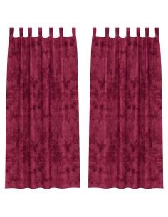 Tende in Velluto 2 pcs Rosso vino 225 x 140 cm Velluto 2