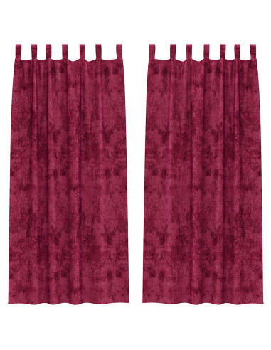 Tende in Velluto 2 pcs Rosso vino 225 x 140 cm Velluto