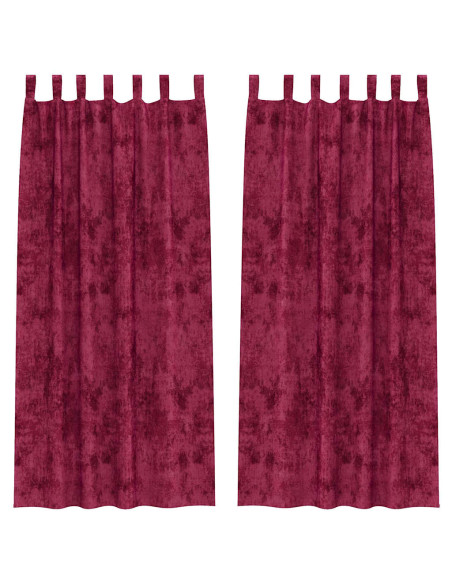 Tende in Velluto 2 pcs Rosso vino 260 x 140 cm Velluto