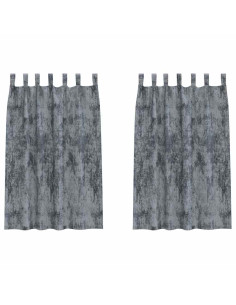 Tende in Velluto 2 pcs Grigio Argento 175 x 140 cm Velluto 2
