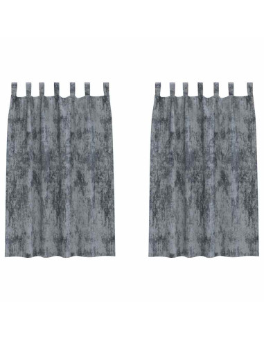 Tende in Velluto 2 pcs Grigio Argento 175 x 140 cm Velluto