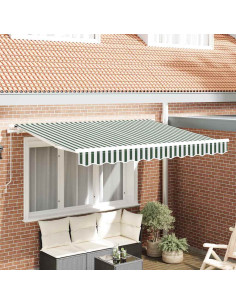 Telo di ricambio per tenda da sole Verde e Bianco 3,5 x 2 m