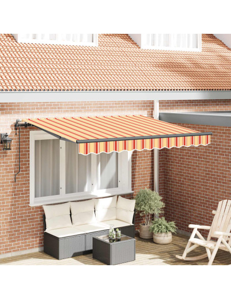 Tenda Retrattile Giallo e Arancione 250 x 200 cm Tessuto