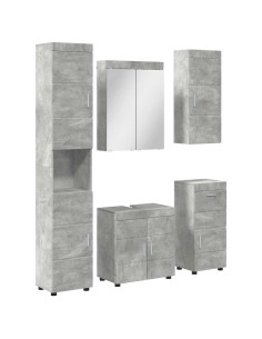 Set di mobili per il bagno TULUM 5 pcs Grigio cemento 2