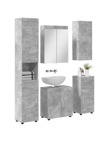 Set di mobili per il bagno TULUM 5 pcs Grigio cemento