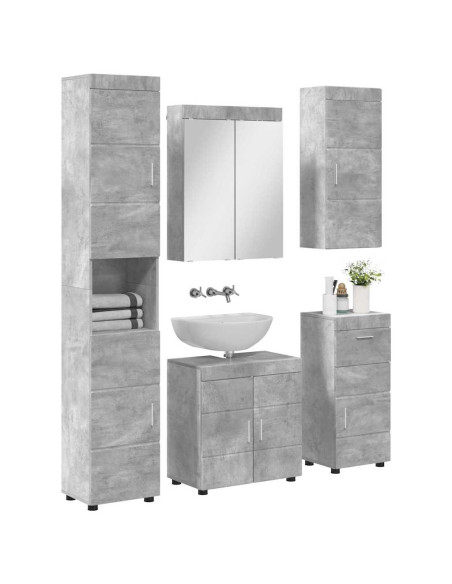 Set di mobili per il bagno TULUM 5 pcs Grigio cemento