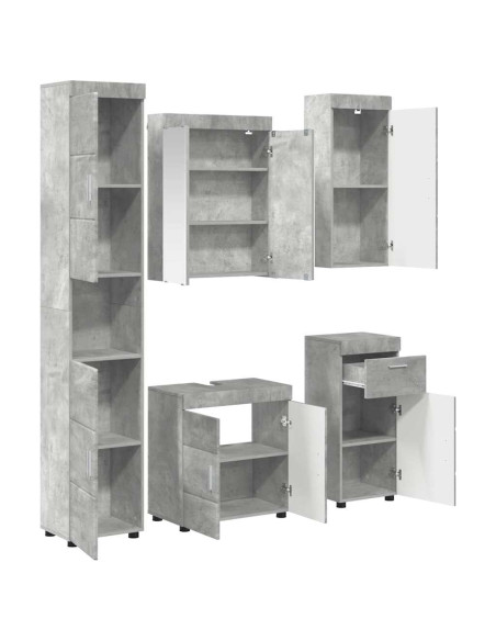 Set di mobili per il bagno TULUM 5 pcs Grigio cemento