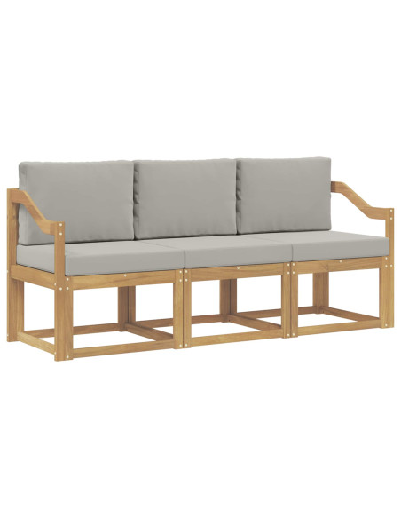 Set di divani da esterno 3 pcs Bianco e Grigio Chiaro