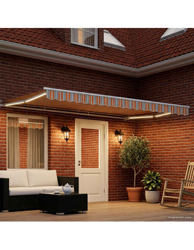Tettuccio Elettrico Retrattile Blu, Arancione, Bianco 5 × 3,5 m