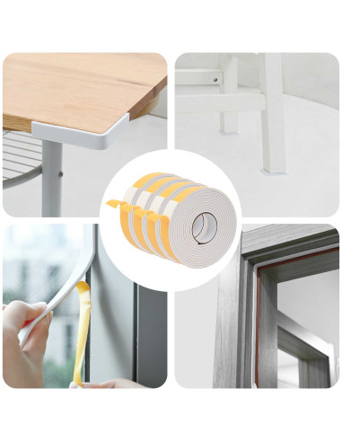 Nastro adesivo in schiuma 4 pcs Bianco 30mm x 5m Schiuma CR