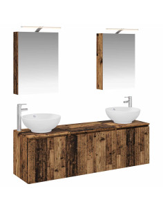 Set di Armadi da Bagno 5 pcs Legno antico Legno ingegnerizzato