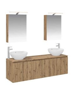 Set di Armadi da Bagno 5 pcs Rovere Artigianale