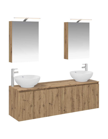 Set di Armadi da Bagno 5 pcs Rovere Artigianale