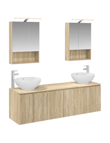 Set di Armadi da Bagno 5 pcs Rovere Sonoma Legno ingegnerizzato