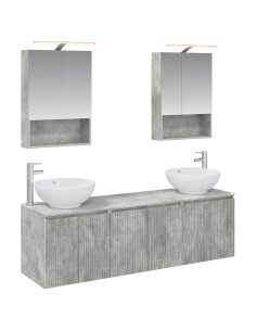 Set di Armadi da Bagno 5 pcs Grigio Cemento