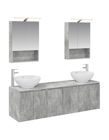 Set di Armadi da Bagno 5 pcs Grigio Cemento