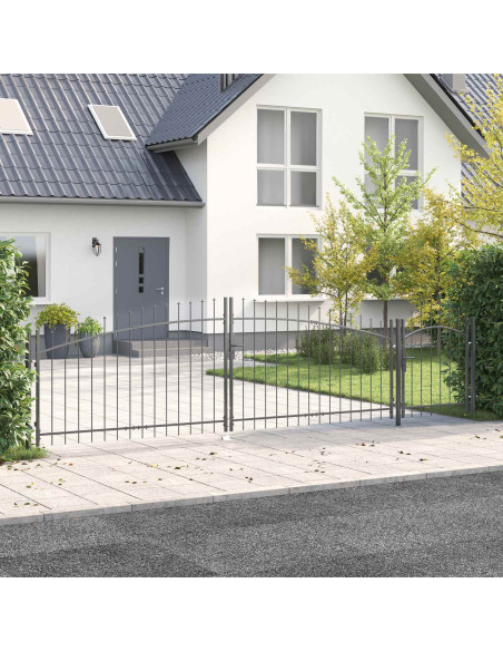 Cancello da giardino Woerden Grigio 150 x 500 cm Acciaio