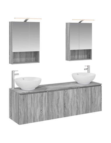 Set di Armadi da Bagno 5 pcs Sonoma grigio Legno ingegnerizzato