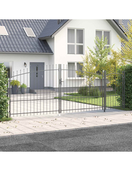 Cancello da giardino Woerden Grigio 175 x 500 cm Acciaio