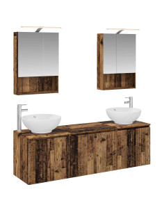 Set di Armadi da Bagno 5 pcs Legno antico Legno ingegnerizzato