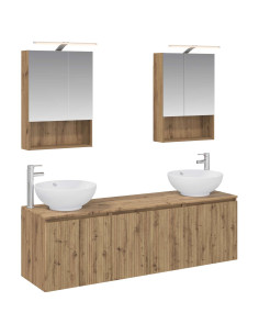 Set di Armadi da Bagno 5 pcs Rovere Artigianale