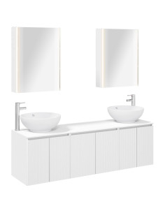 Set di Armadi da Bagno 5 pcs Bianco Legno ingegnerizzato