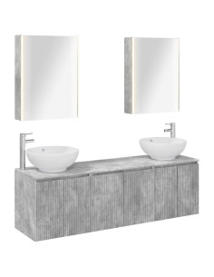 Set di Armadi da Bagno 5 pcs Grigio Cemento