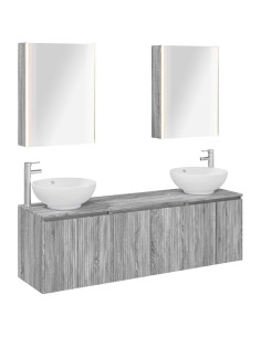 Set di Armadi da Bagno 5 pcs Sonoma grigio Legno ingegnerizzato